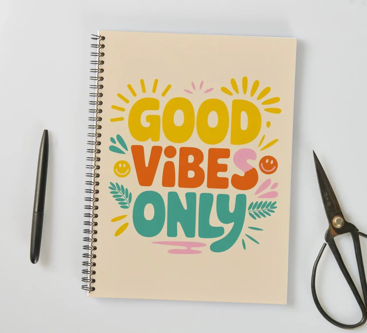 GOOD VIBES ONLY spiral notebook by logic