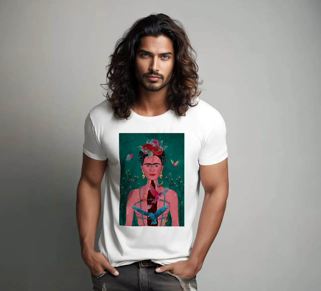 Frida Kahlo and Freedom t-shirt da Attaboy Dsgn