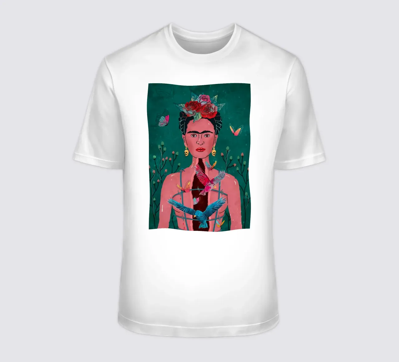 Frida Kahlo and Freedom t-shirt da Attaboy Dsgn