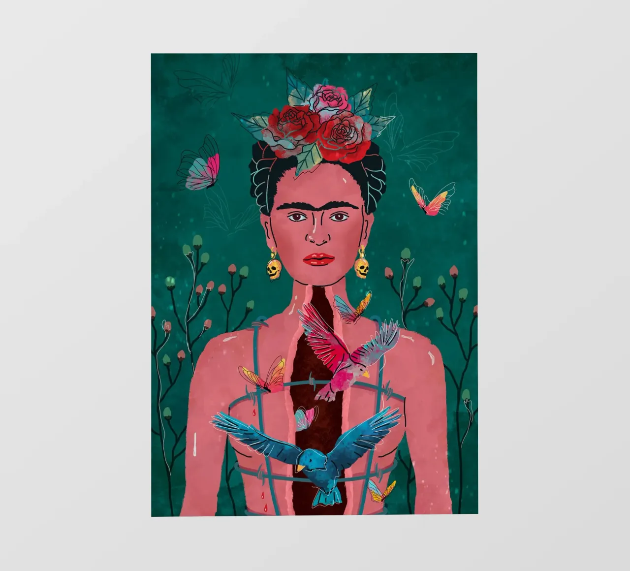 Frida Kahlo and Freedom telo in pvc da Attaboy Dsgn
