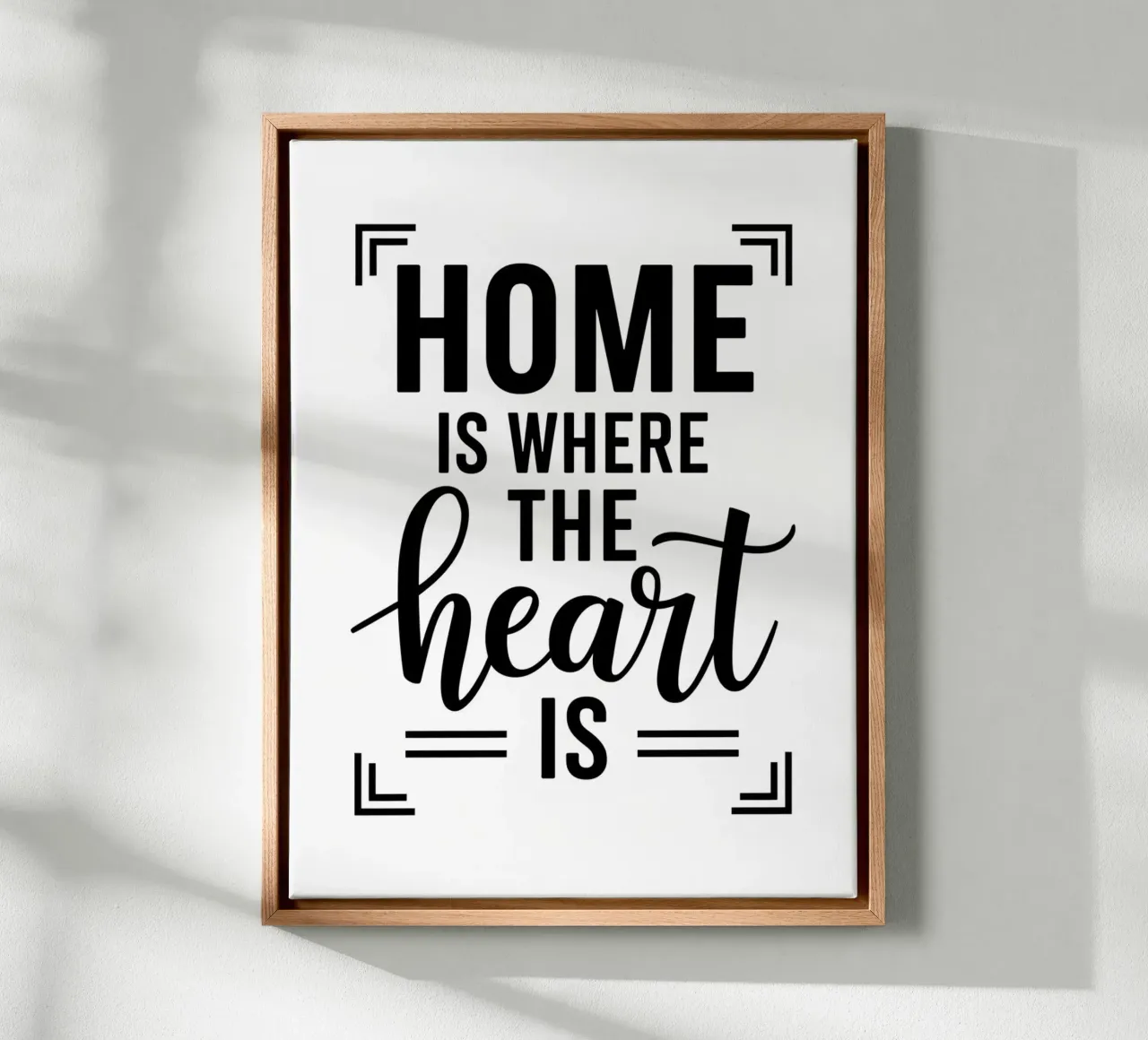 HOME is where the HEART is. canvas with Floater frame by logic