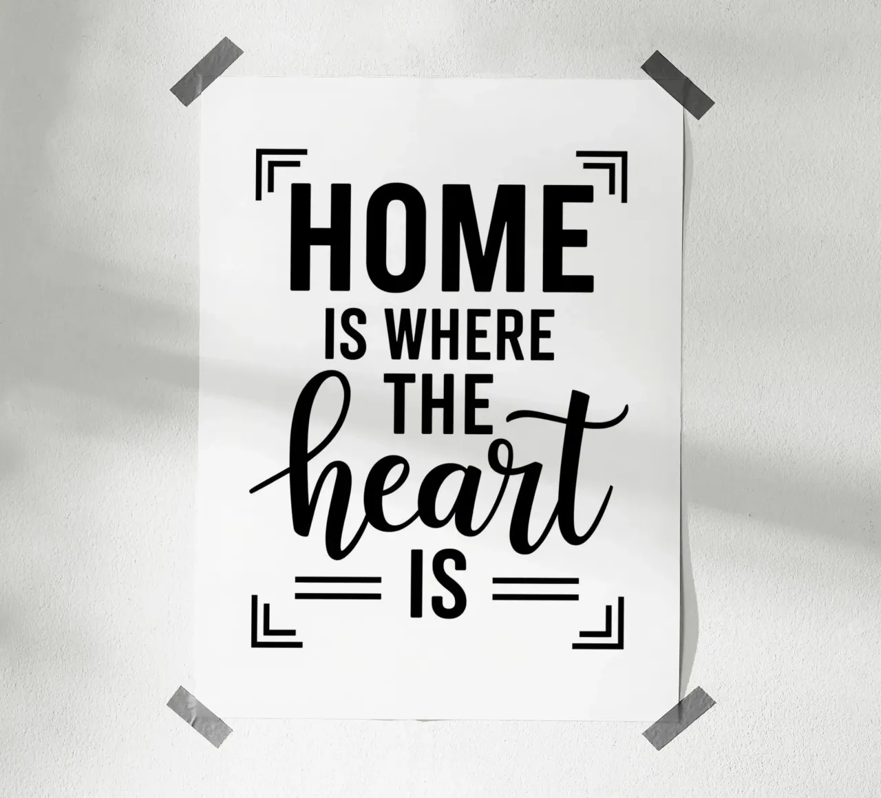 La casa è dove c'è il CUORE. poster con telaio in alluminio da logic
