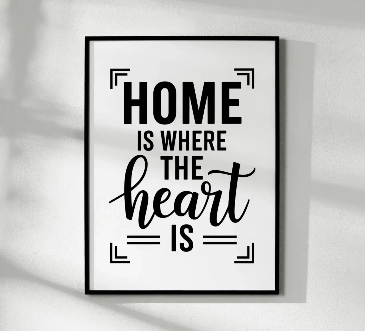 La casa è dove c'è il CUORE. poster con telaio in alluminio da logic