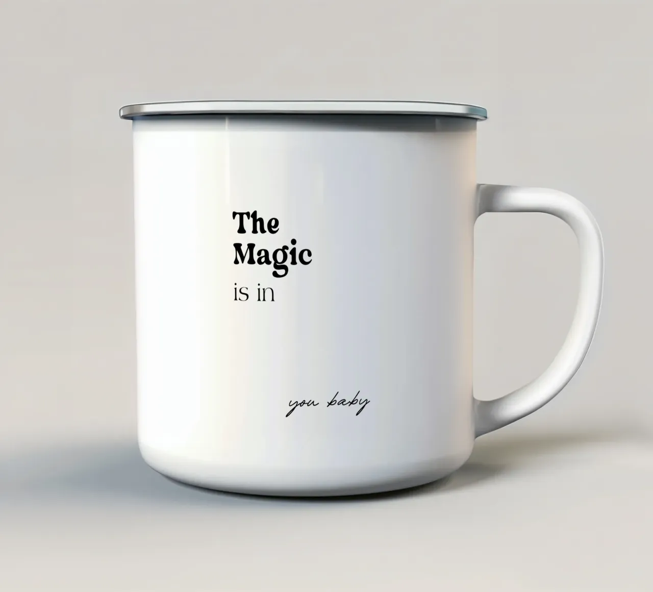 La magia è in te amore tazza in smalto da YV TYPOGRAPHY
