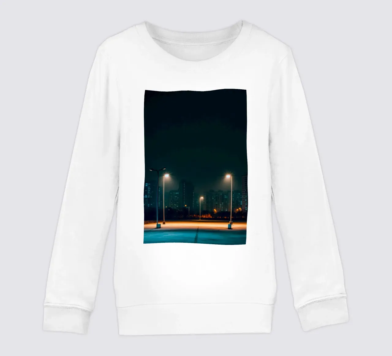 Pyongyang under the streetlights - A burst of urban solitude kids sweatshirt by By Night