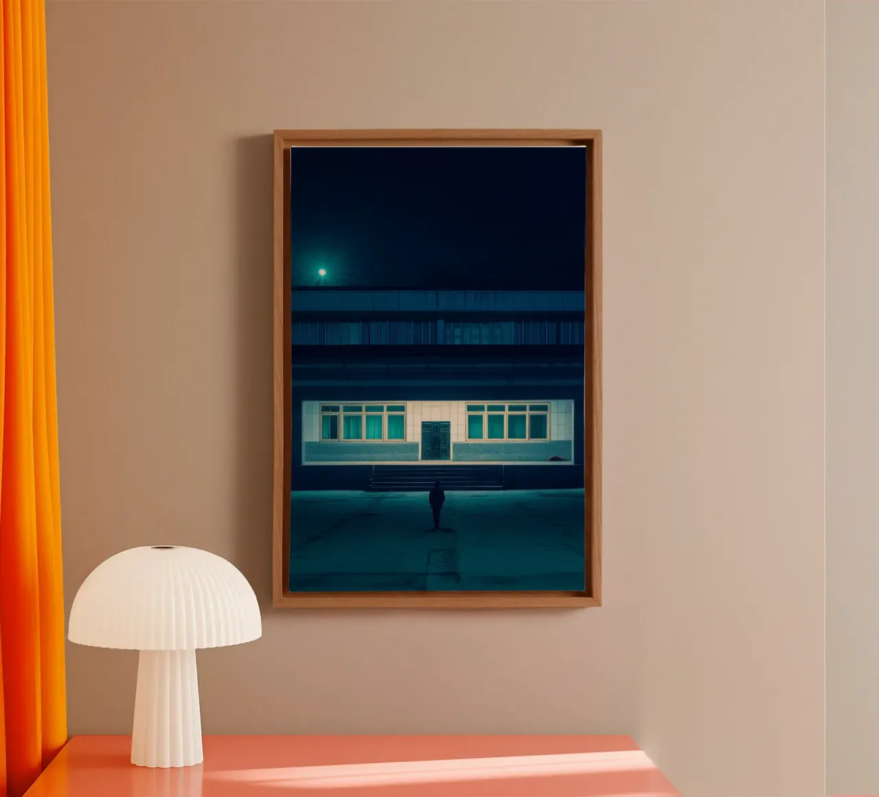 Pyongyang's enigmatic facade - Mystery under the light canvas with Floater frame by By Night