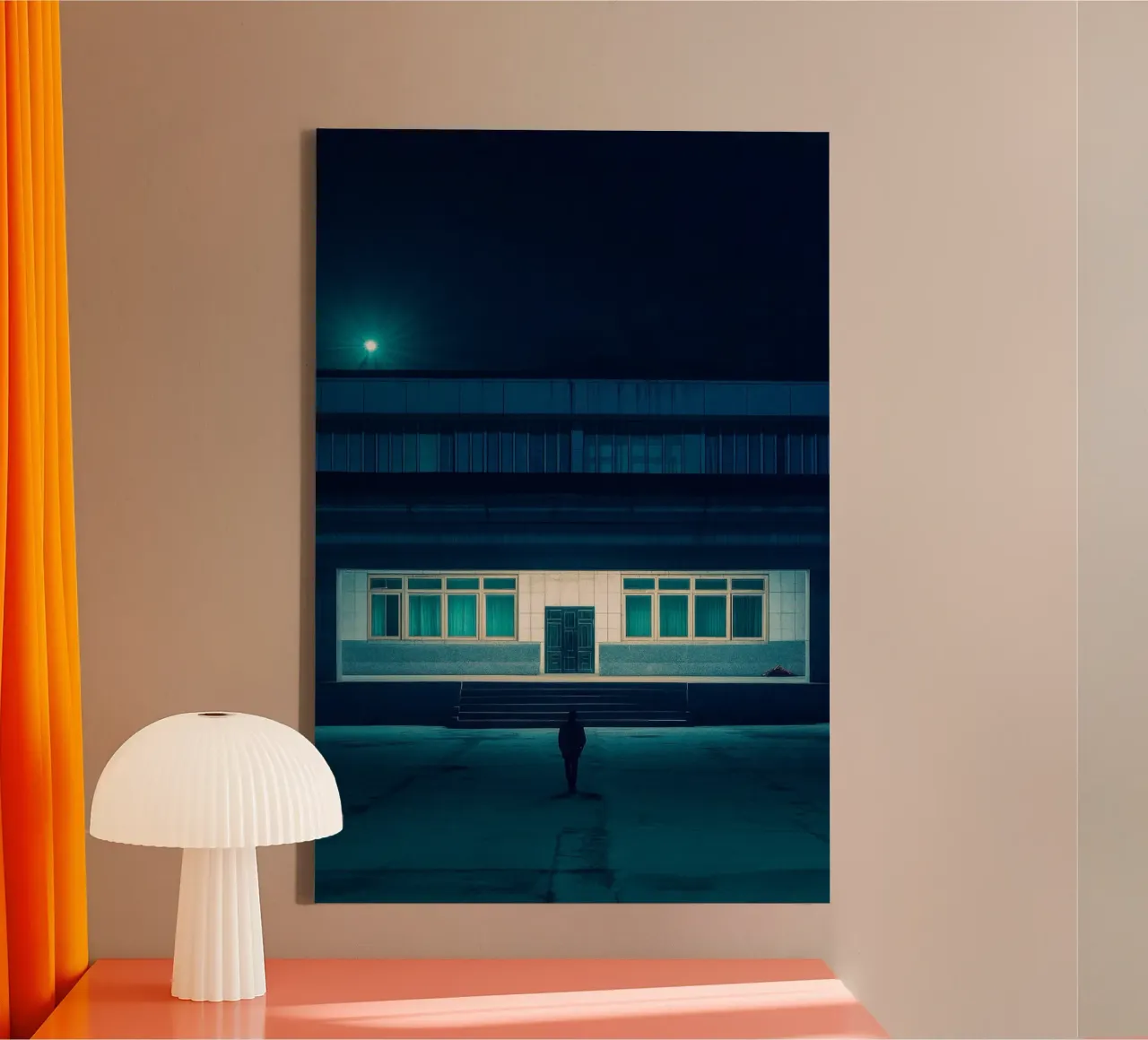Pyongyang's enigmatic facade - Mystery under the light canvas with Floater frame by By Night