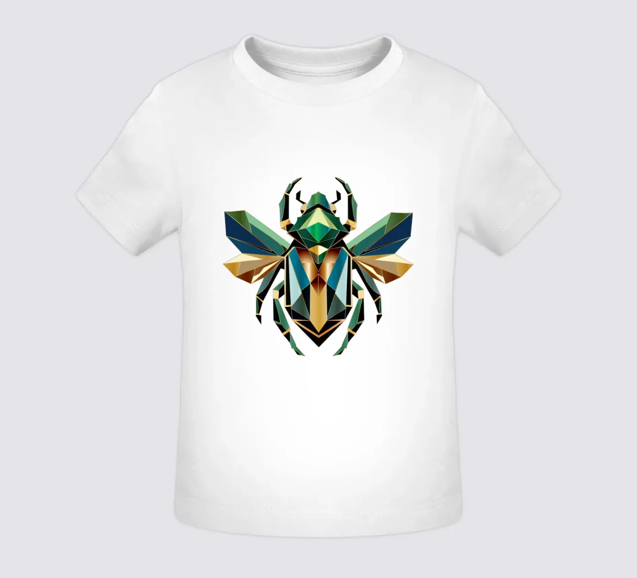 Maestoso scarabeo in un elegante stile geometrico maglietta neonato da namosh