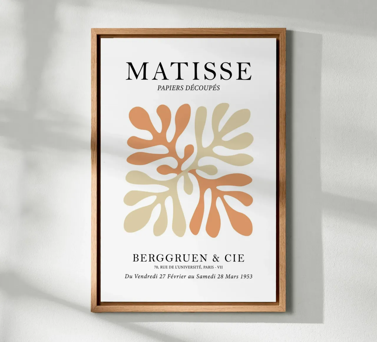 Papier Découpe - Henri Matisse Inspired Design tela con Cornice a cassetta da Attaboy Dsgn