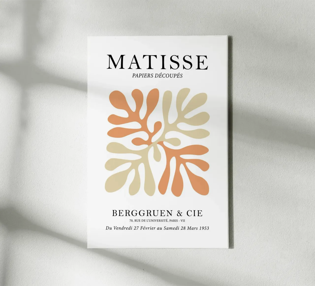 Papier Découpe - Henri Matisse Inspired Design tela con Cornice a cassetta da Attaboy Dsgn