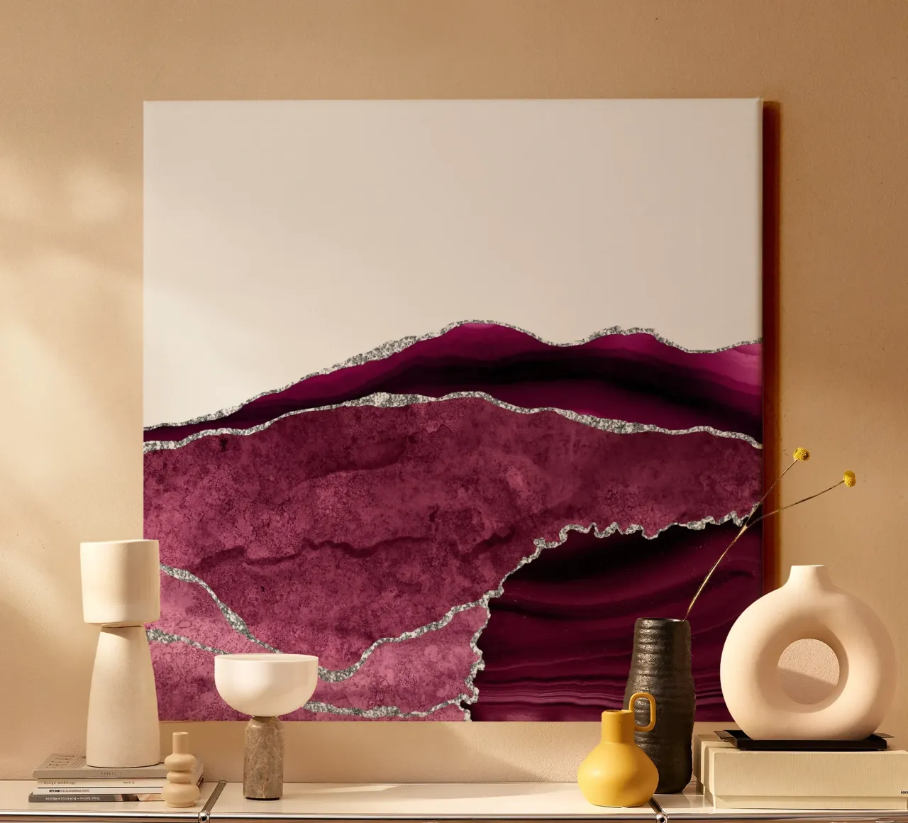 Agata borgogna e argento Texture 14 tela da Gemstone Textures