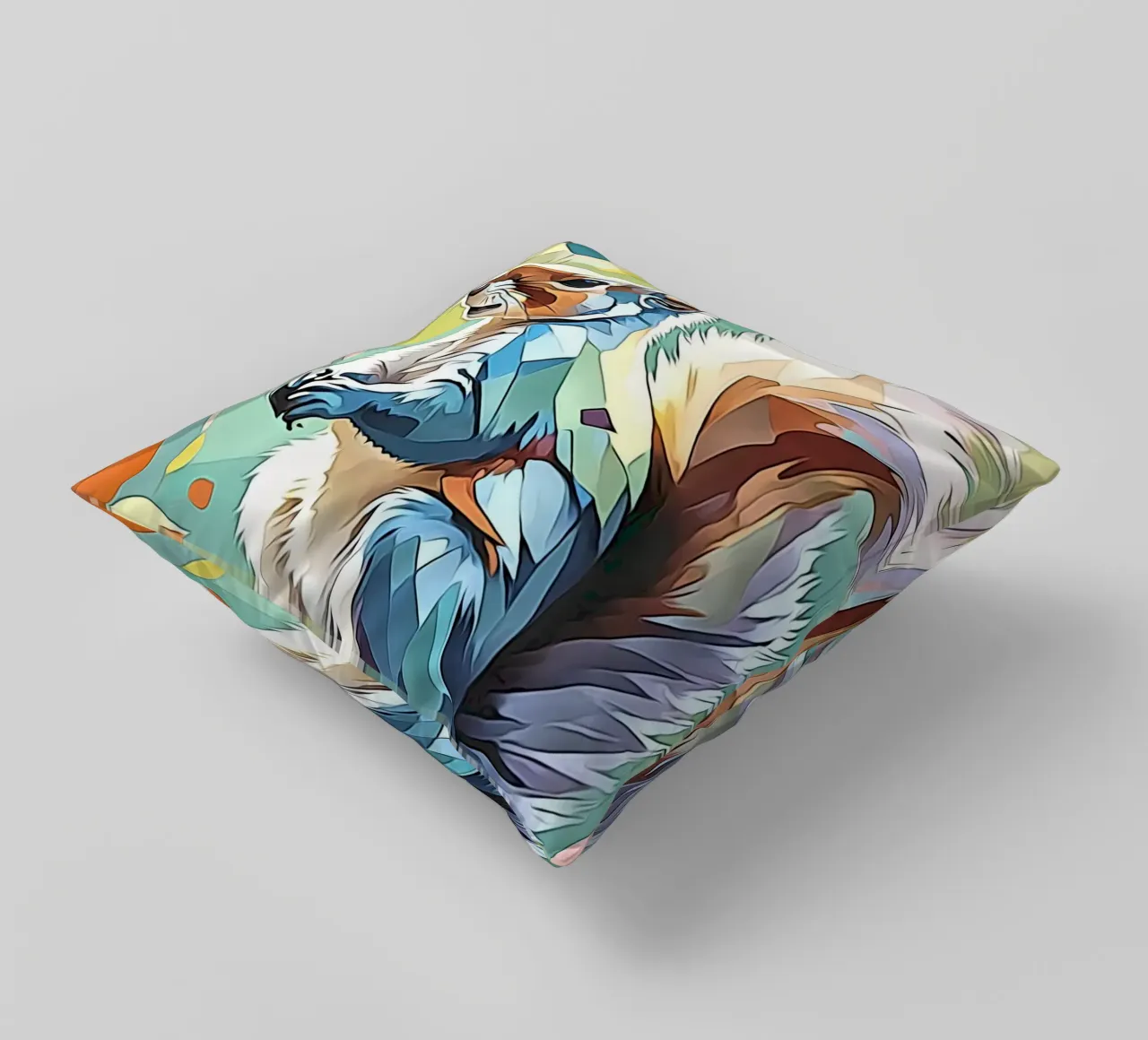 Squirrel in pastel #2 decorative cushion by ZAMART - PopArt
