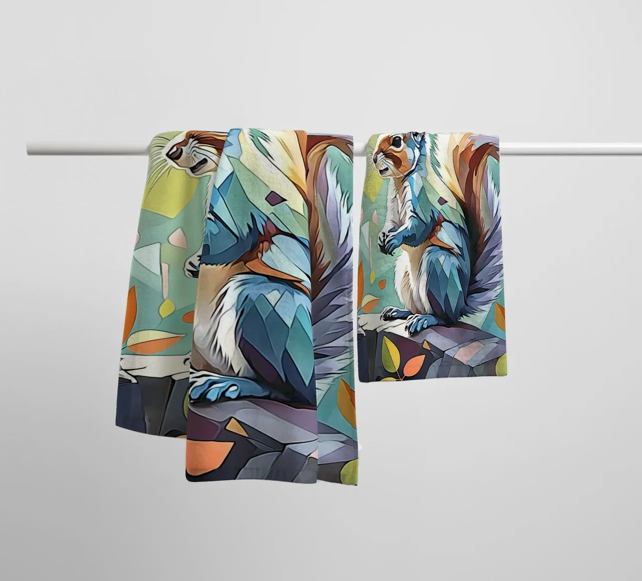 Squirrel in pastel #2 towel by ZAMART - PopArt