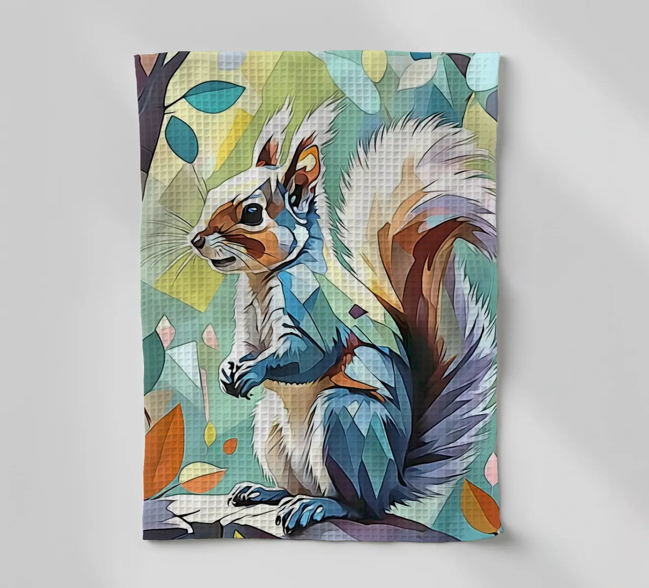 Squirrel in pastel #2 tea towel by ZAMART - PopArt