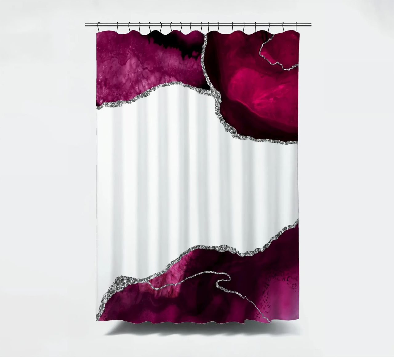 Agata borgogna e argento Texture 15 tenda da doccia da Gemstone Textures