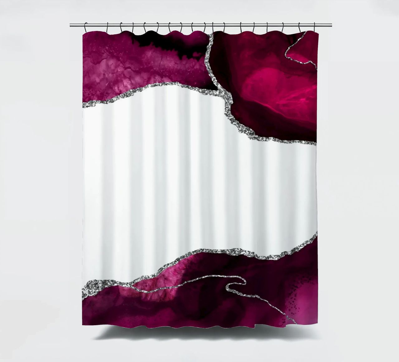Agata borgogna e argento Texture 15 tenda da doccia da Gemstone Textures
