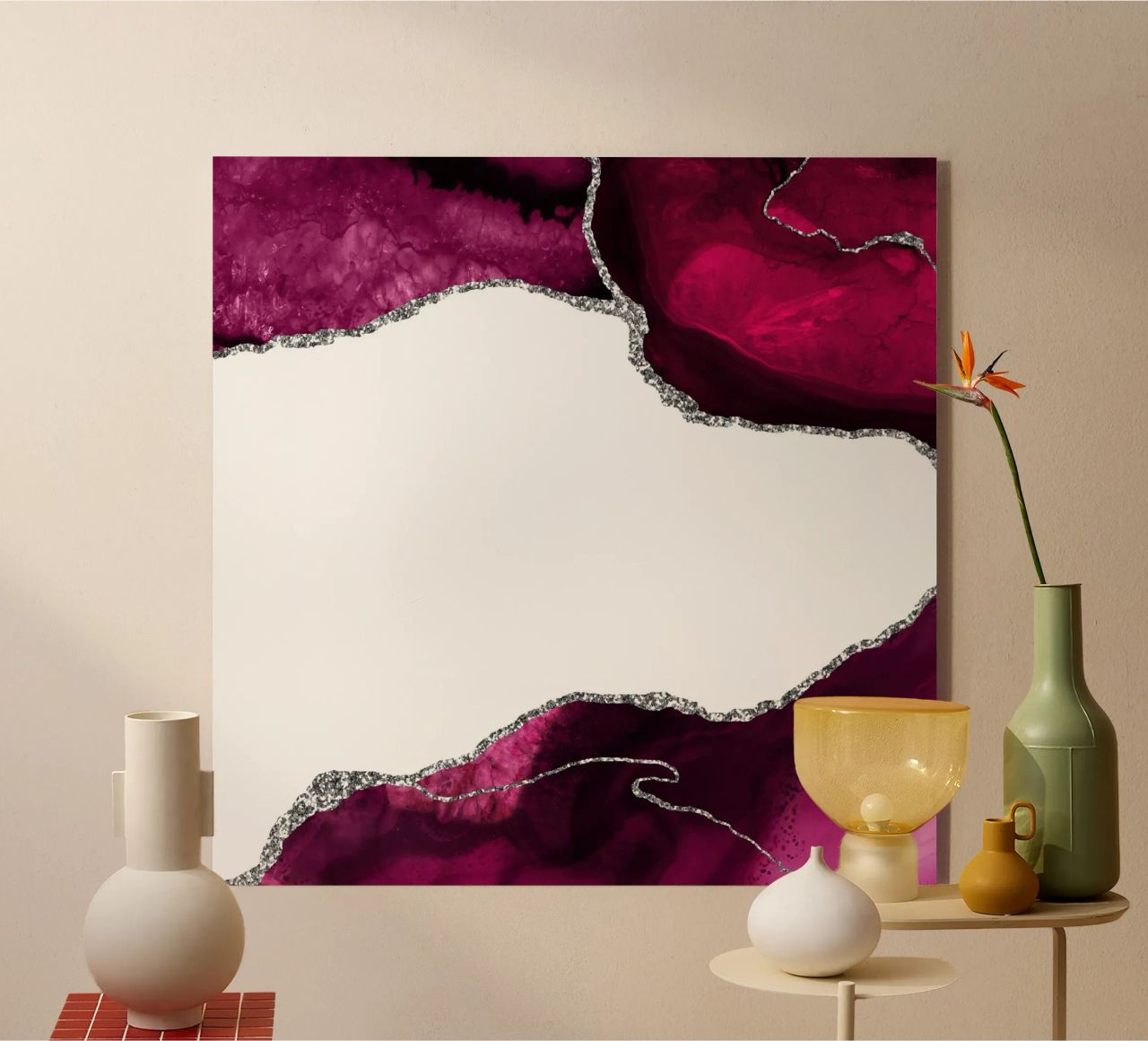 Agata borgogna e argento Texture 15 plexiglass da Gemstone Textures