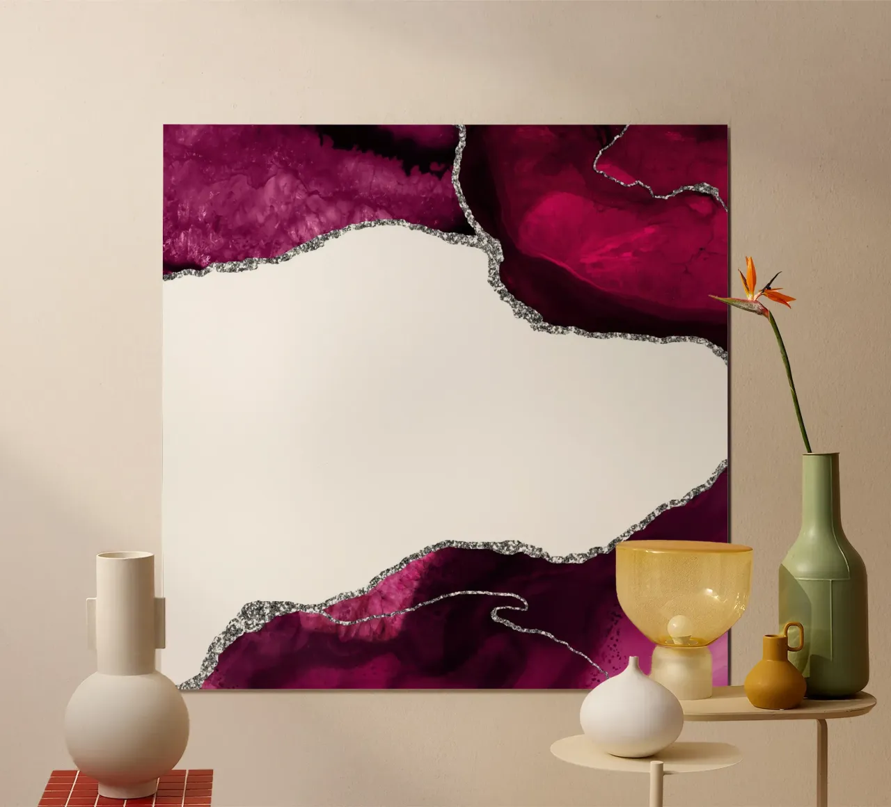 Burgunder & Silber Achat Struktur 15 Hahnemühle von Gemstone Textures