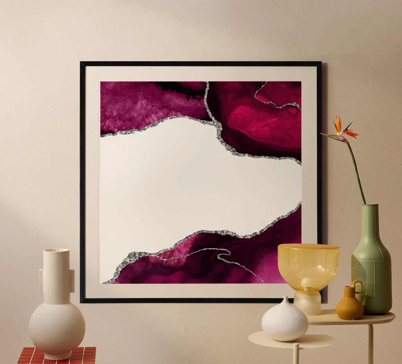 Agata borgogna e argento Texture 15 poster da Gemstone Textures