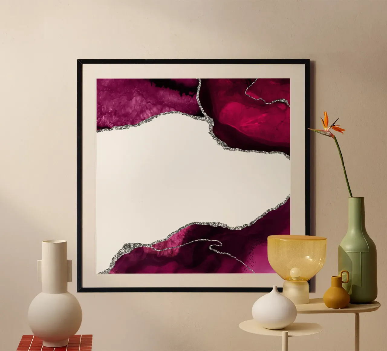Burgunder & Silber Achat Struktur 15 Hahnemühle von Gemstone Textures