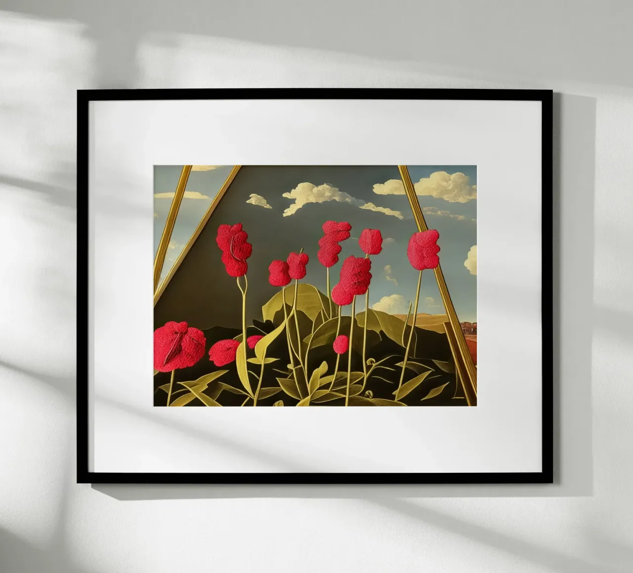 Blumen_10 poster with wooden frame by Impressionismus by LK