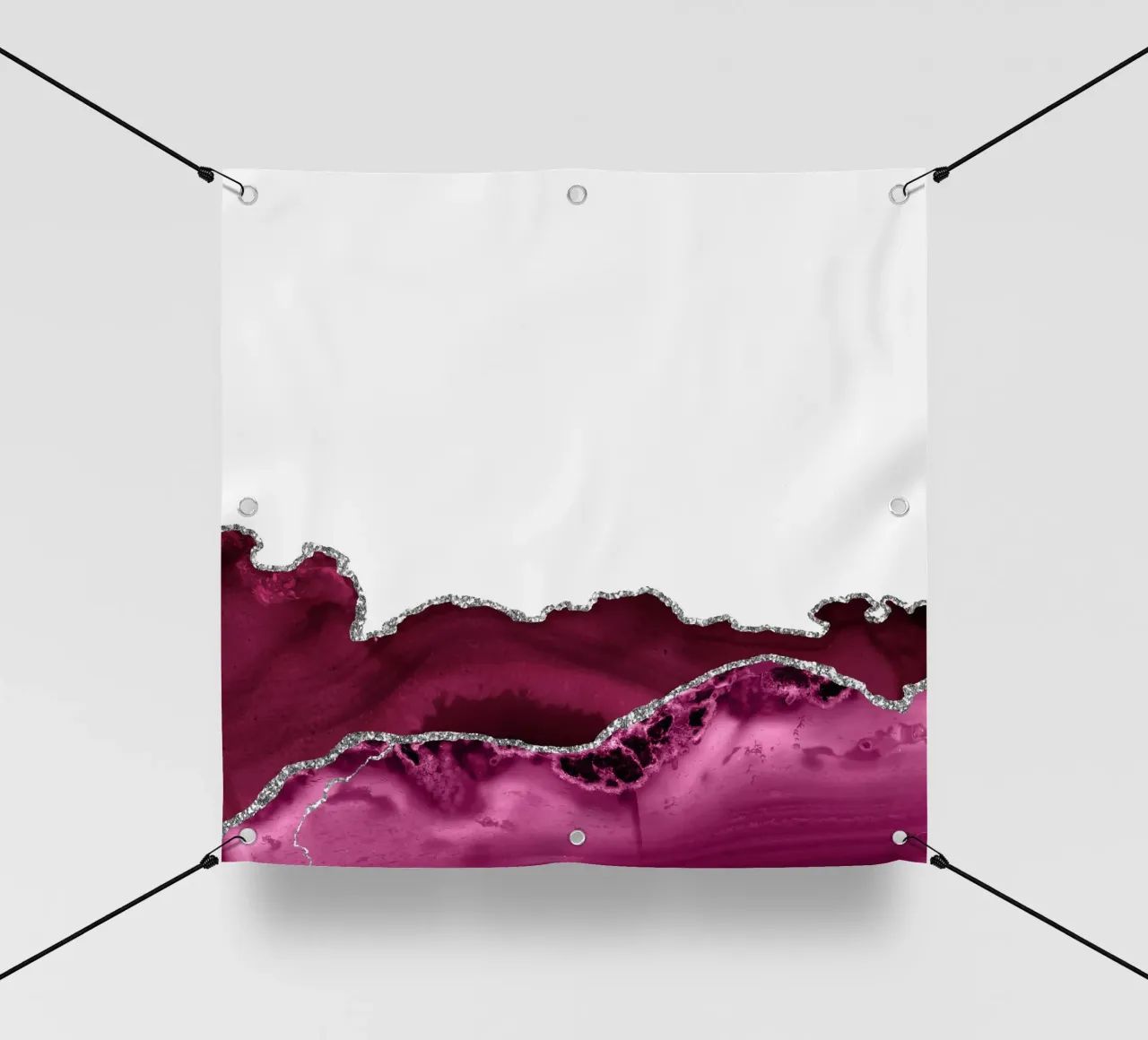 Bourgondië & Zilver Agaat Textuur 16 pvc-zeil van Gemstone Textures
