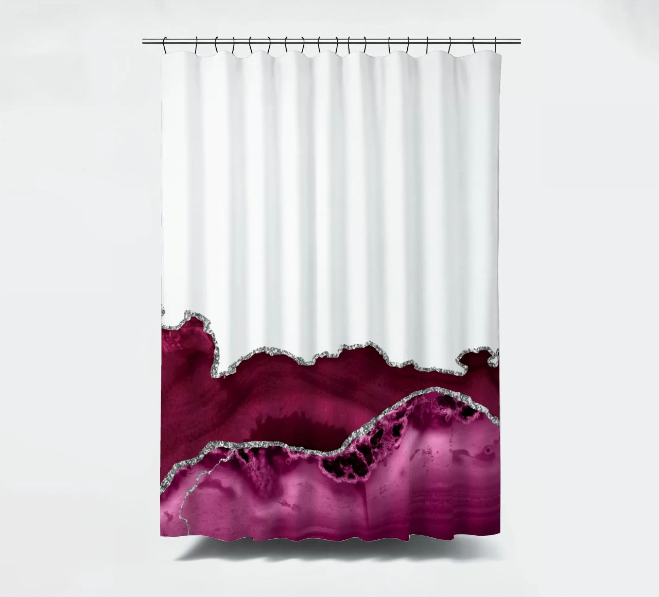 Agata bordeaux e argento Texture 16 tenda da doccia da Gemstone Textures