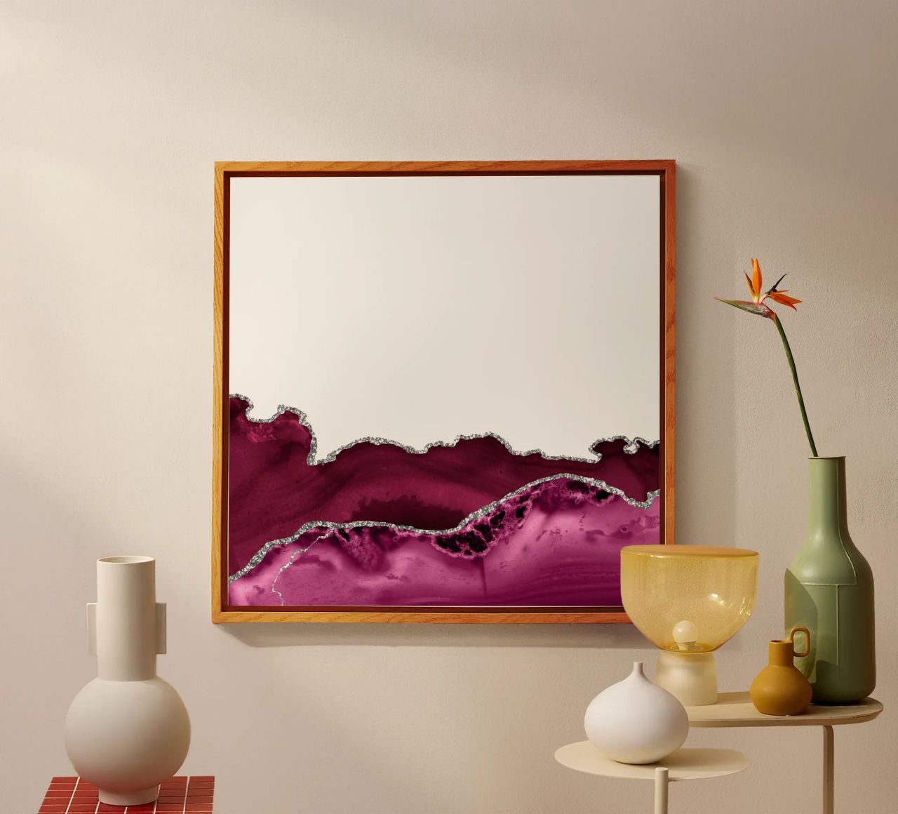 Agata bordeaux e argento Texture 16 plexiglass da Gemstone Textures