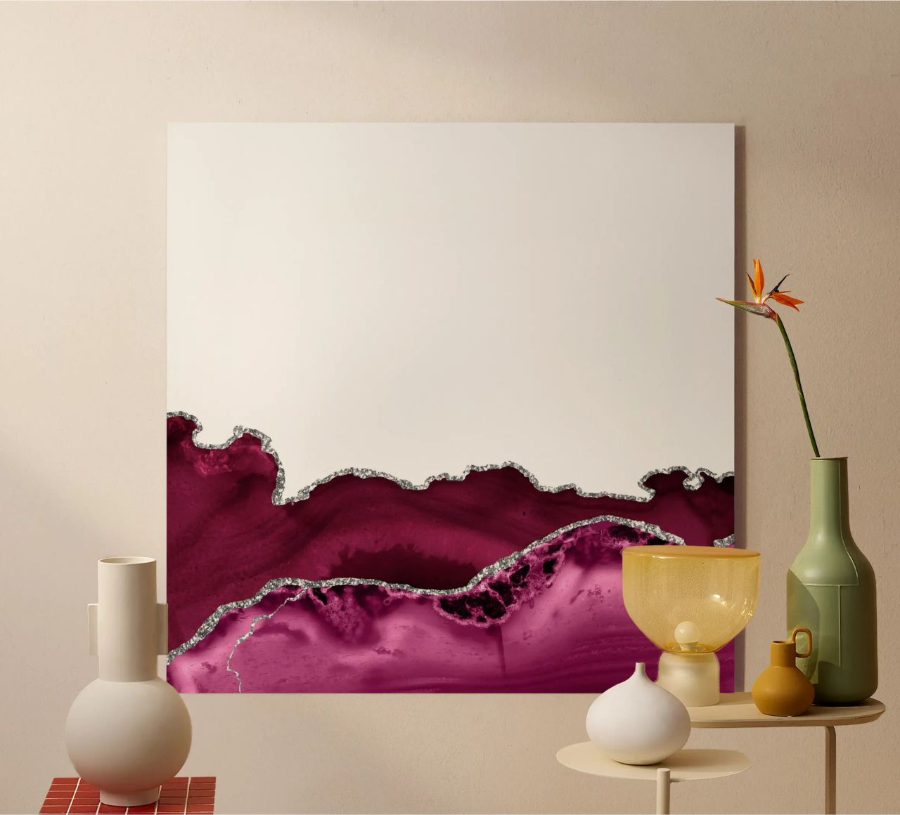 Agata bordeaux e argento Texture 16 plexiglass da Gemstone Textures
