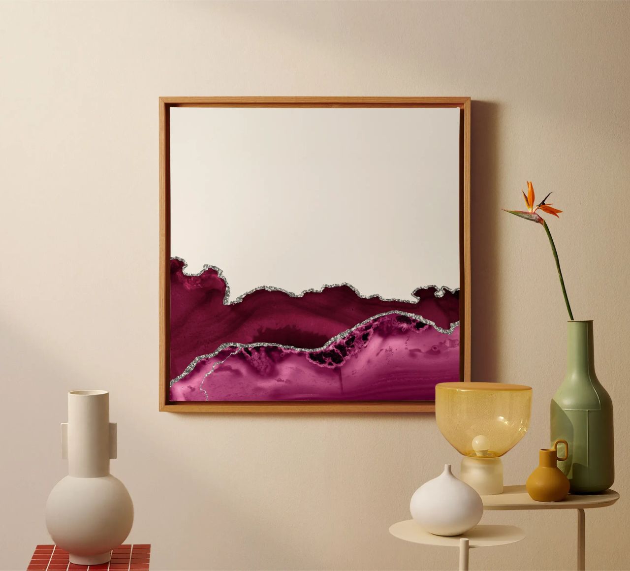 Agata bordeaux e argento Texture 16 tela da Gemstone Textures
