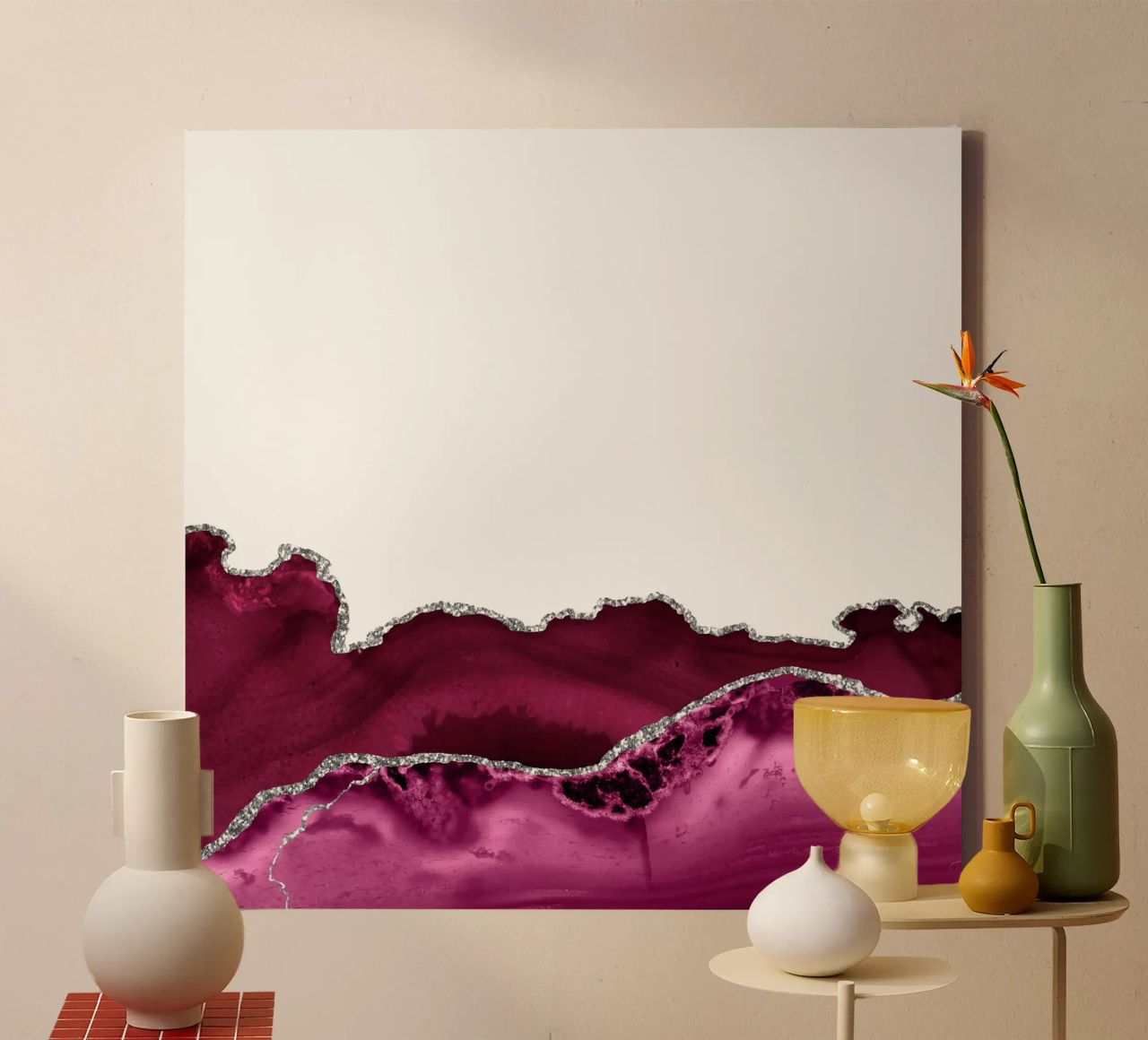 Agata bordeaux e argento Texture 16 tela da Gemstone Textures