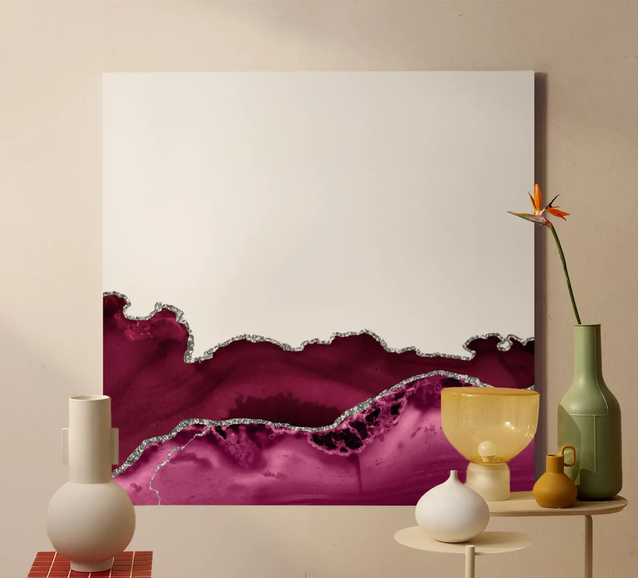Agata bordeaux e argento Texture 16 tela da Gemstone Textures