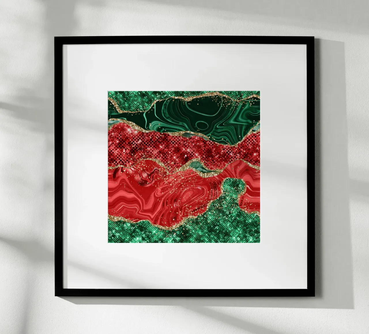 Texture Agata Glitterata Natalizia 02 poster con telaio in legno da Gemstone Textures
