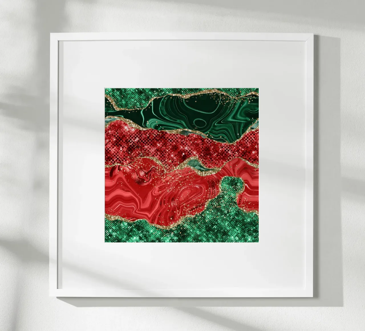 Texture Agata Glitterata Natalizia 02 poster con telaio in legno da Gemstone Textures