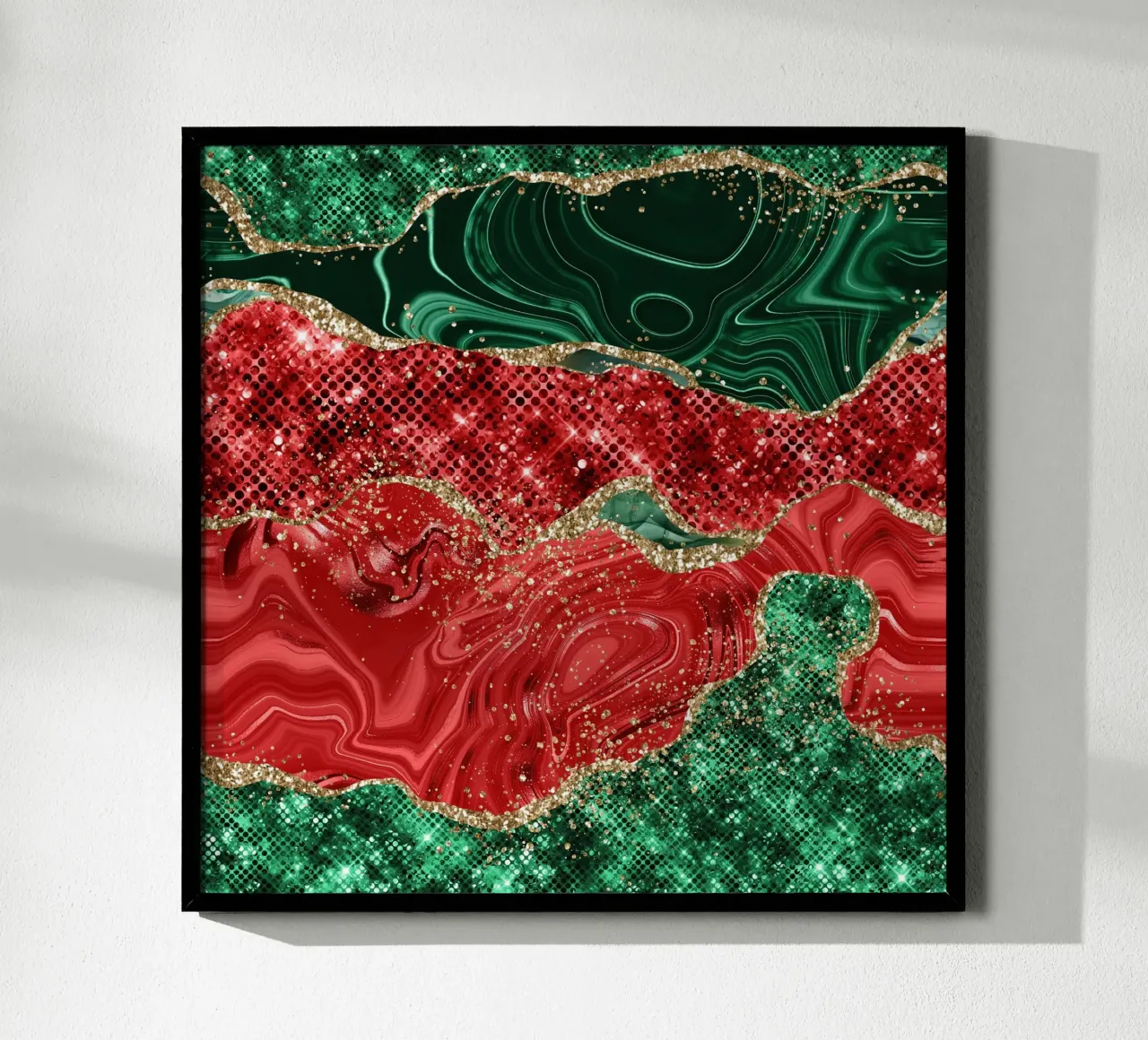 Texture Agata Glitterata Natalizia 02 poster con telaio in legno da Gemstone Textures
