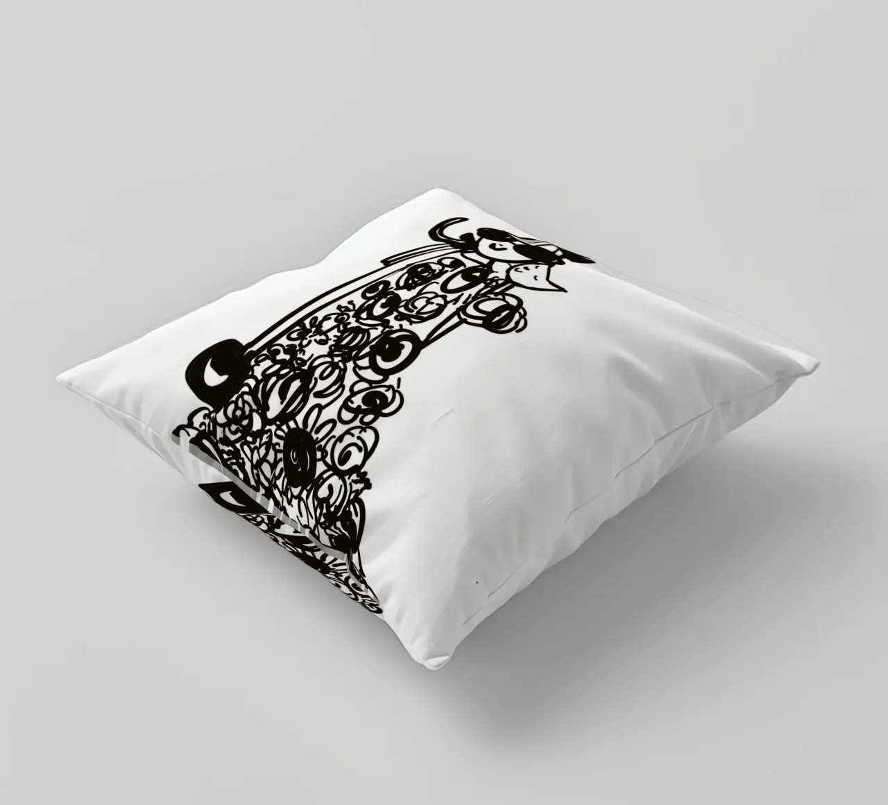 The Tiny Cat Girl decorative cushion by Gabi_Schöffel_Illustration