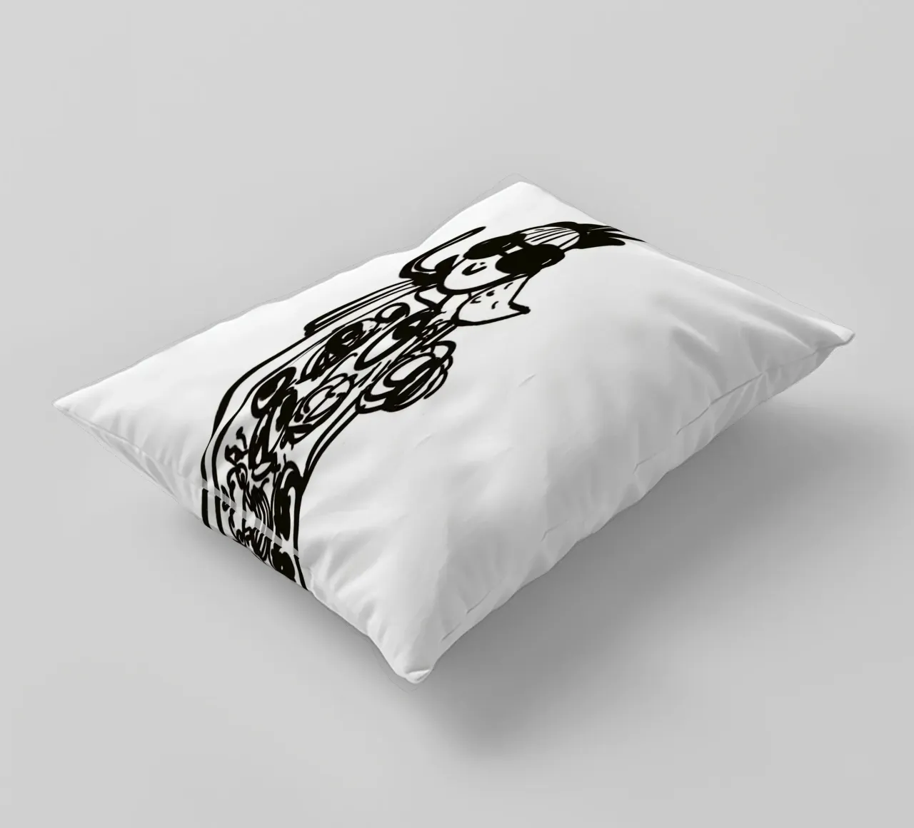 The Tiny Cat Girl decorative cushion by Gabi_Schöffel_Illustration