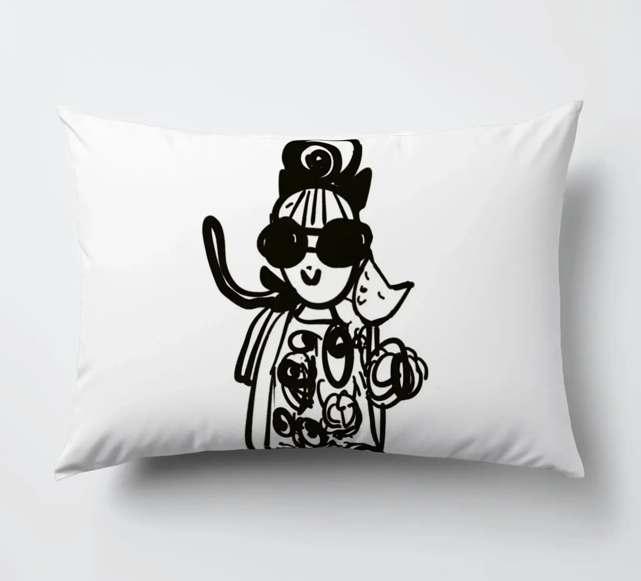 The Tiny Cat Girl decorative cushion by Gabi_Schöffel_Illustration