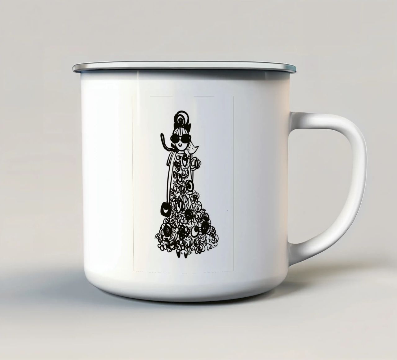 The Tiny Cat Girl tazza in smalto da Gabi_Schöffel_Illustration