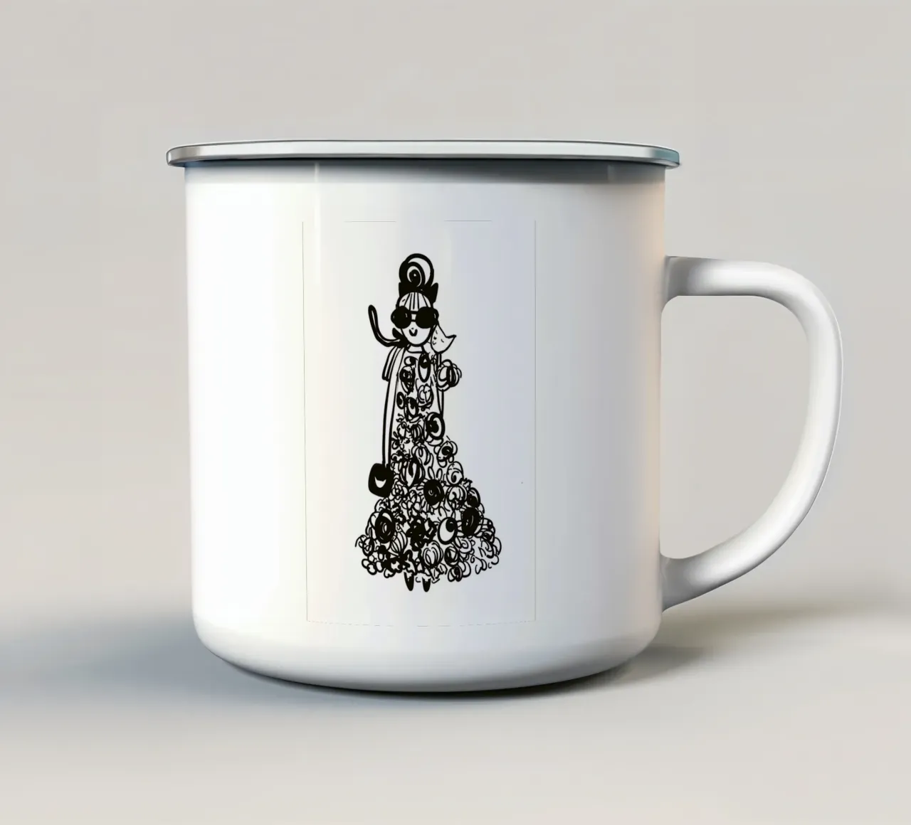 The Tiny Cat Girl tazza in smalto da Gabi_Schöffel_Illustration