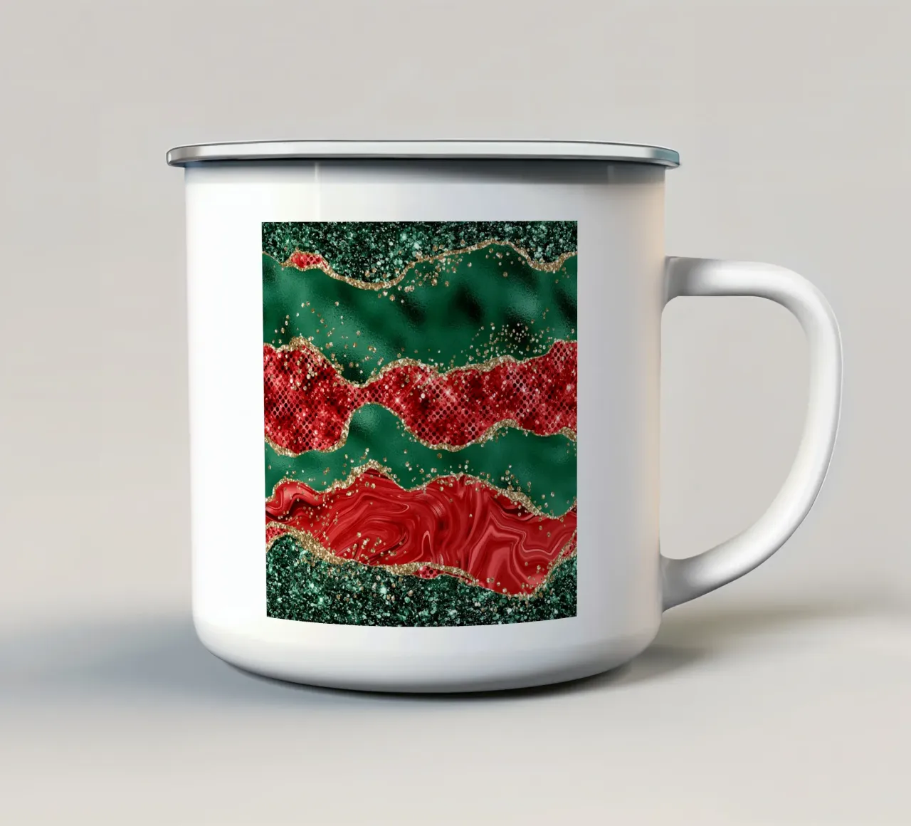 Texture Agata Glitterata Natalizia 06 tazza in smalto da Gemstone Textures