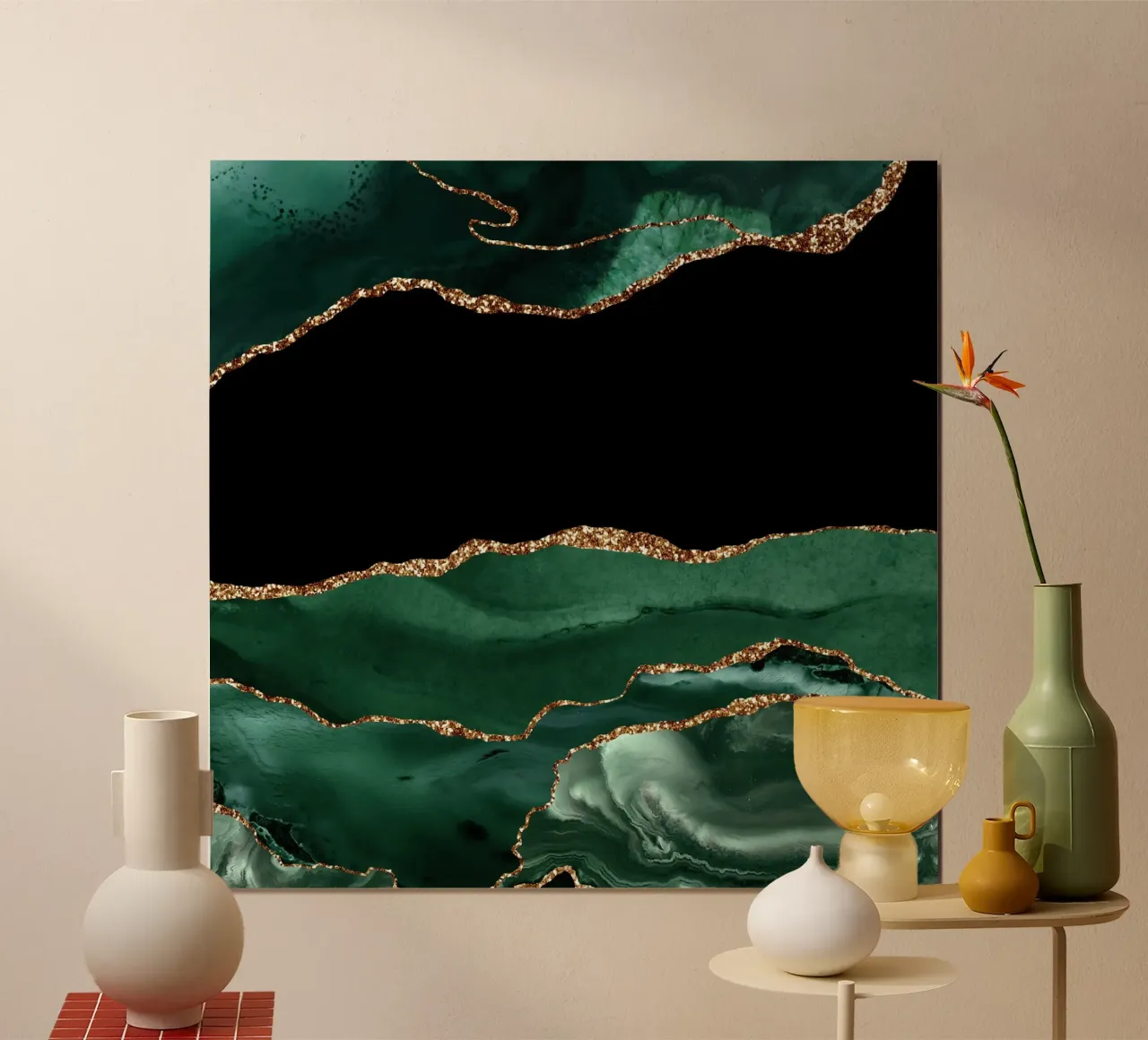 Smaragd & Gold Achat Textur 01 Poster von Gemstone Textures