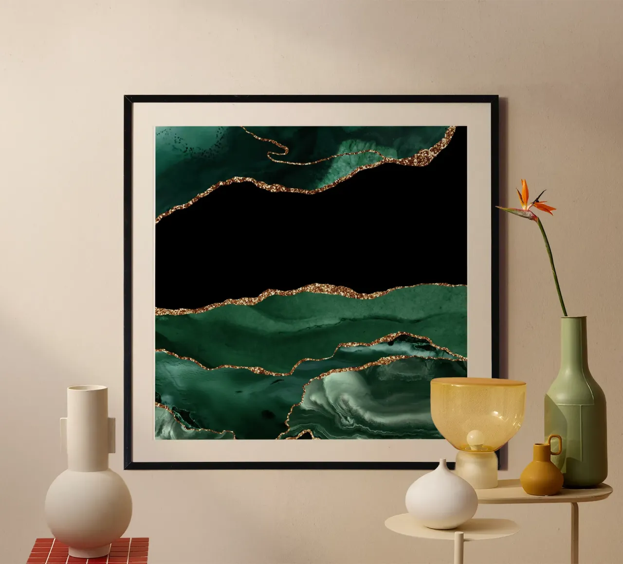 Smaragd & Gold Achat Textur 01 Poster von Gemstone Textures