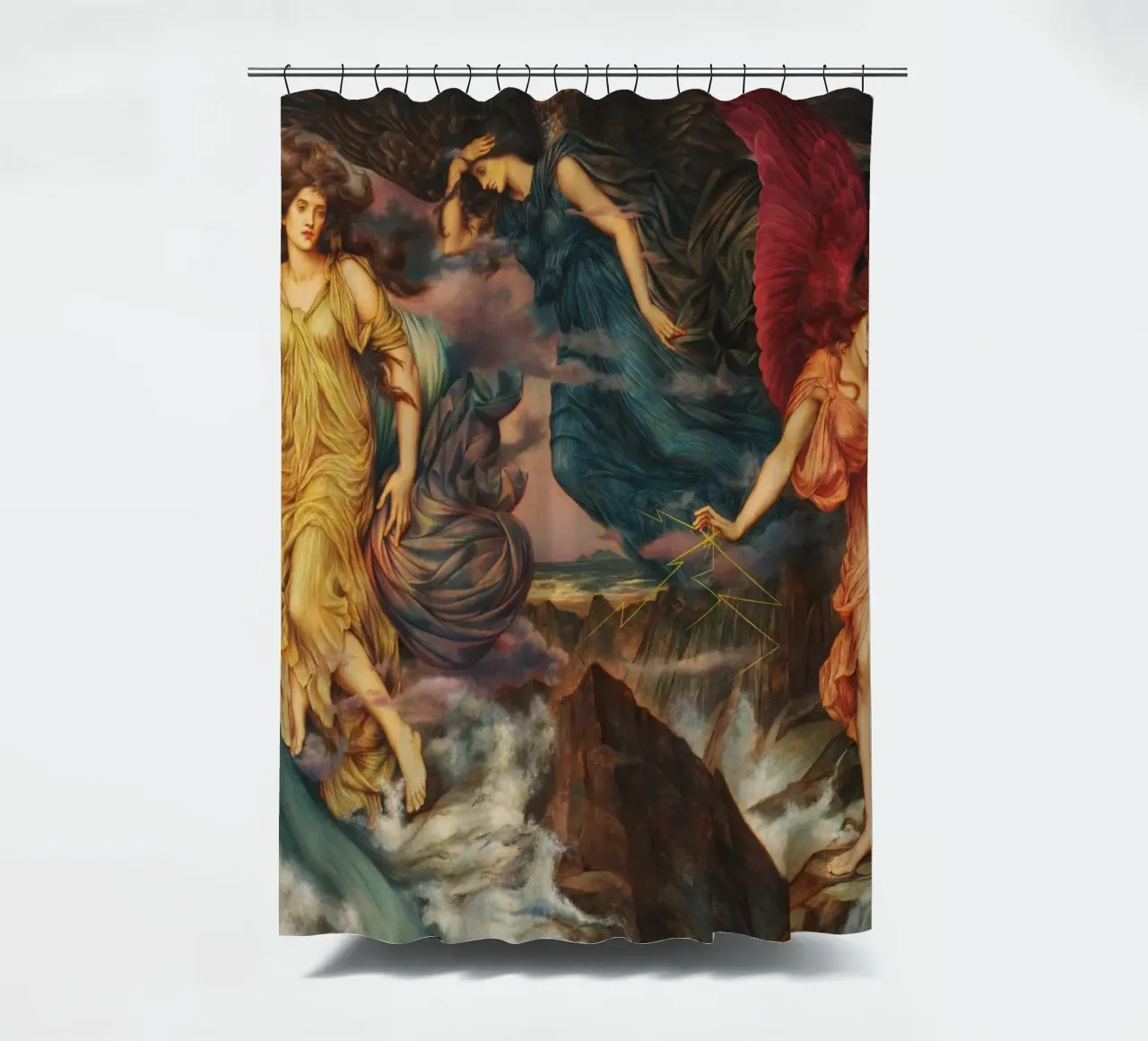 Evelyn de Morgan - Gli spiriti della tempesta tenda da doccia da Timeless Artworks