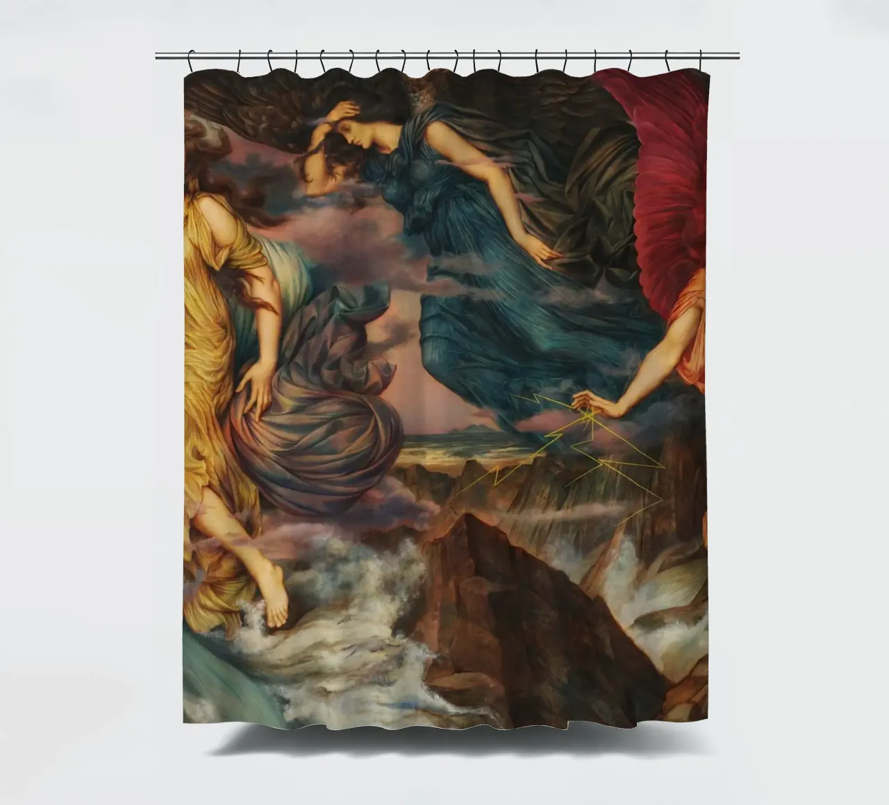Evelyn de Morgan - Gli spiriti della tempesta tenda da doccia da Timeless Artworks