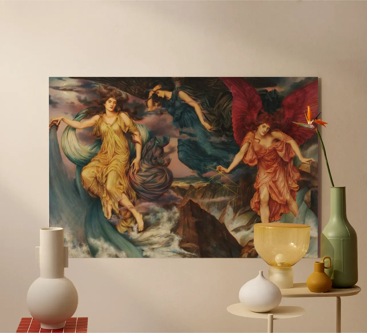 Evelyn de Morgan - The Storm Spirits acrylic glass by Timeless Artworks