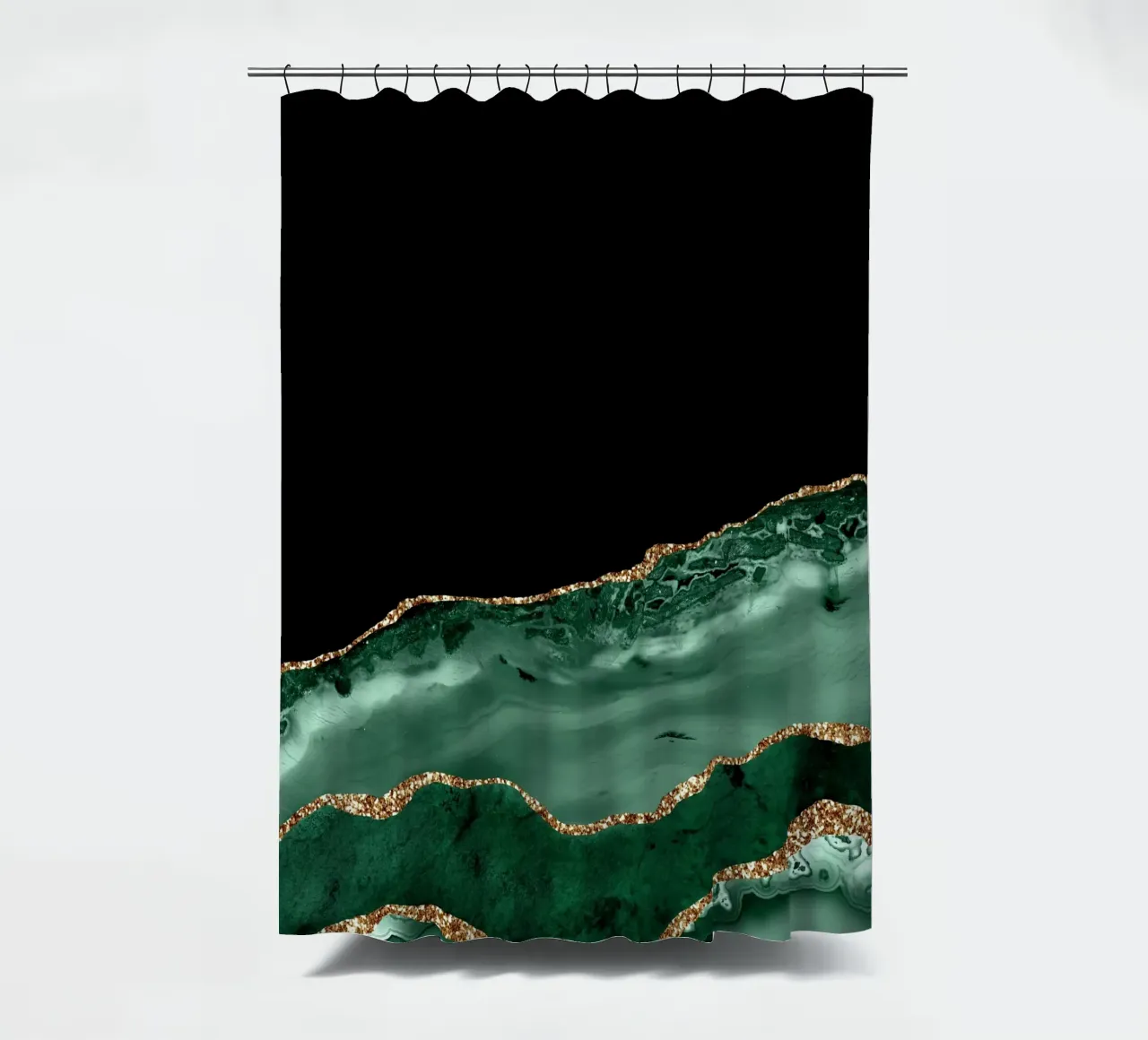 Smaragd & Gold Achat Textur 02 Duschvorhang von Gemstone Textures