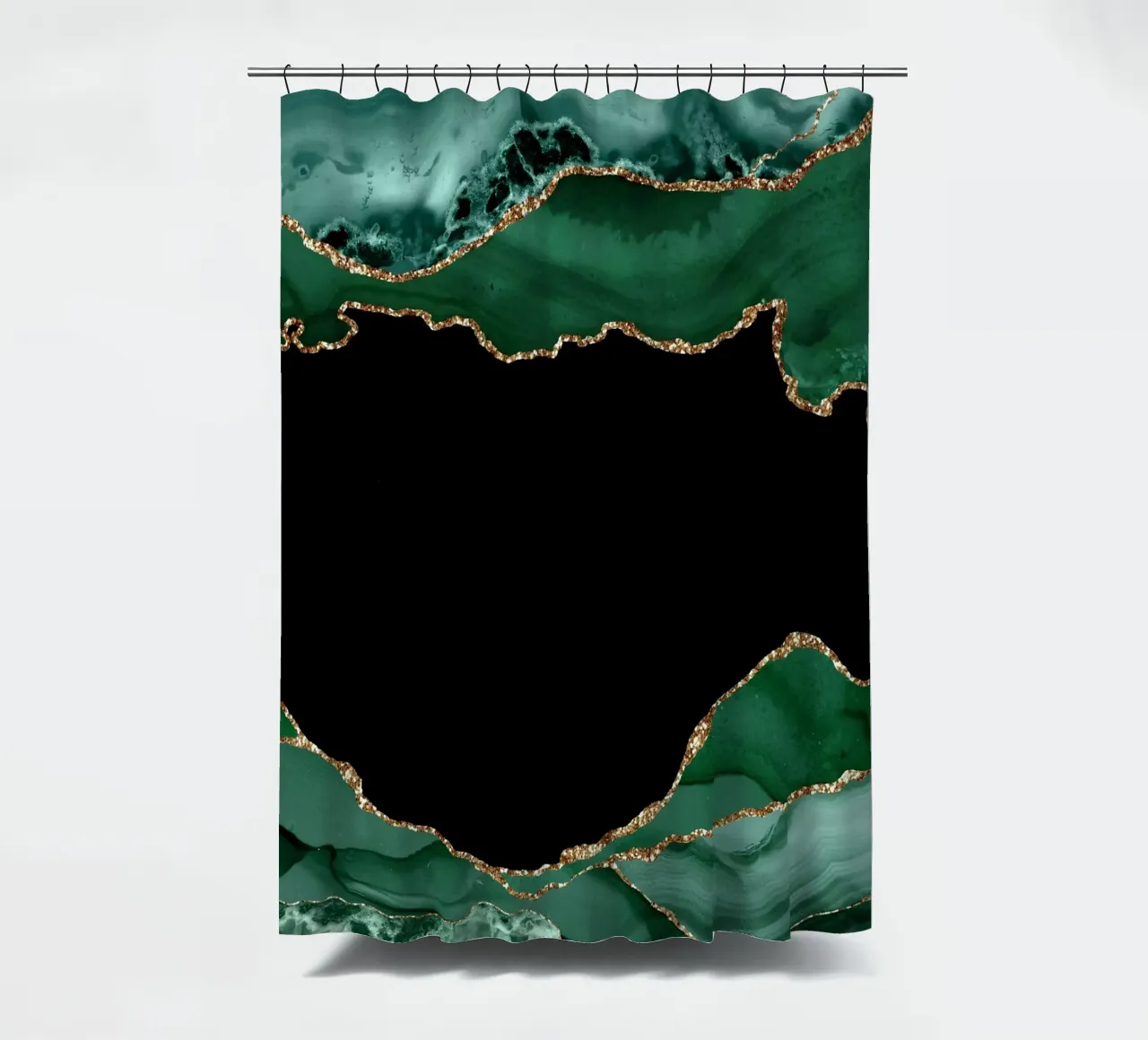 Smaragd & Goud Agaat Textuur 03 douchegordijn van Gemstone Textures
