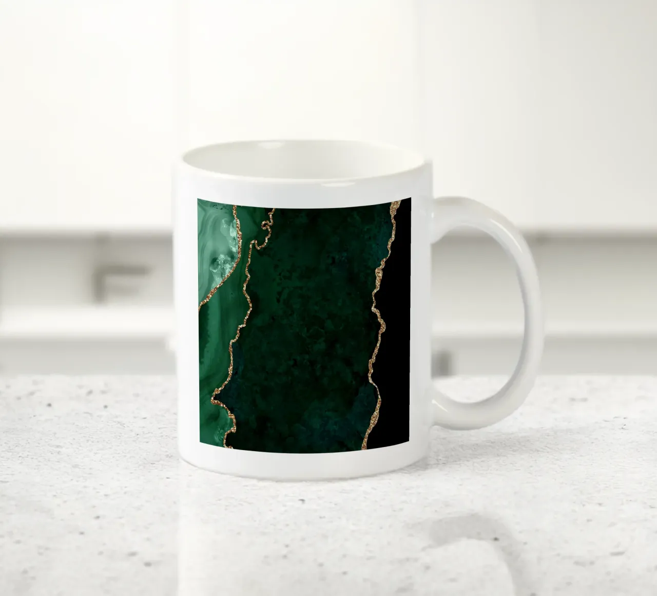 Smaragd & Goud Agaat Textuur 04 keramische mok van Gemstone Textures