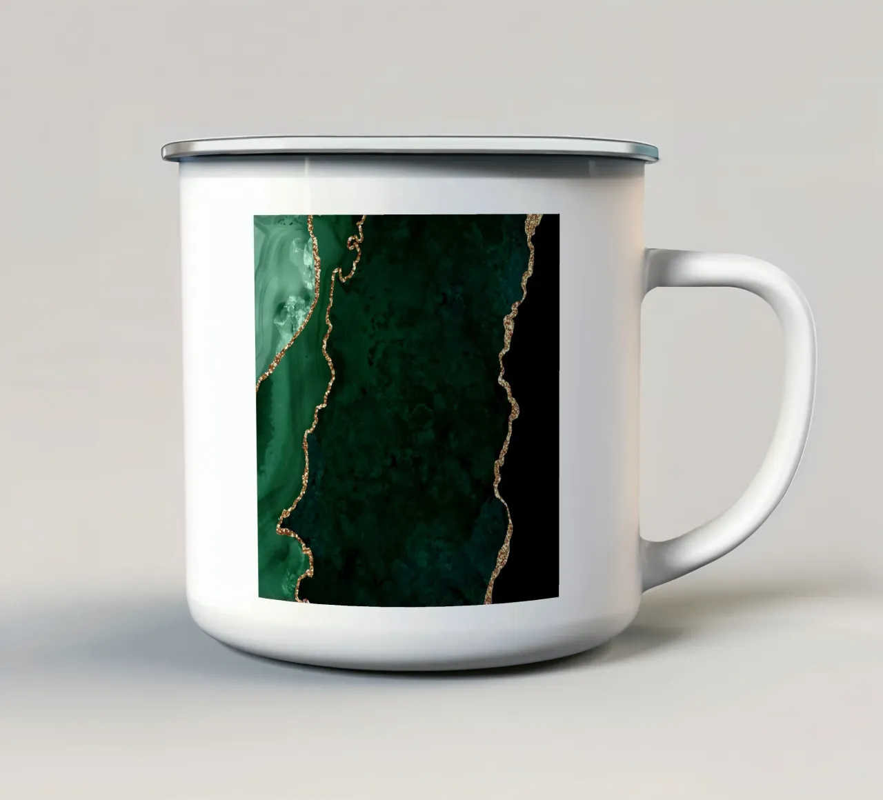 Texture agata smeraldo e oro 04 tazza in smalto da Gemstone Textures